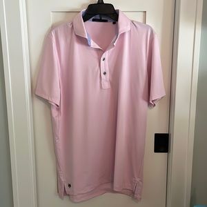Like new men’s Greyson golf polo size M medium in pink either purple accents.